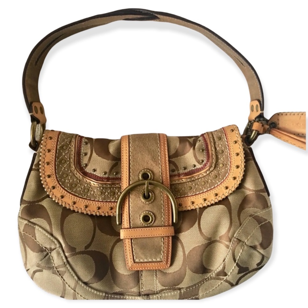 Coach handbag purse in signature C - Picture 1 of 10